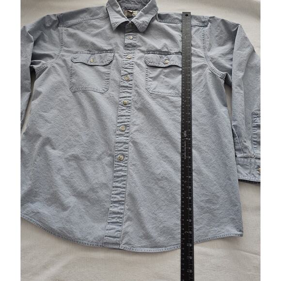 LL Bean Denim Shirt Mens Large Vintage Blue Cotton Pockets Long Sleeve Button Up - Picture 10 of 12